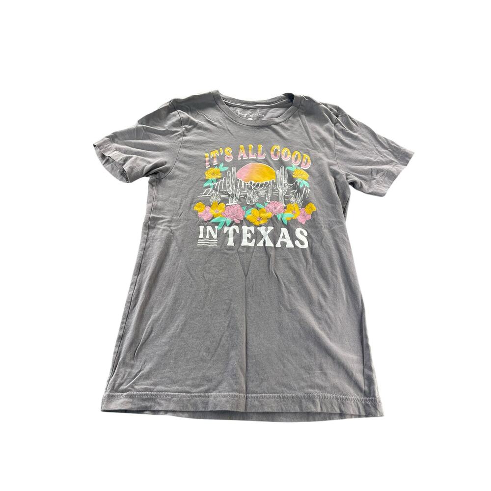 Things She Loves Gray Short Sleeve Texas  Graphic T-Shirt Women's Size Small